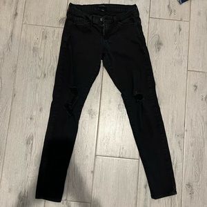 Womens flying monkey black denim, slightly distressed size 27